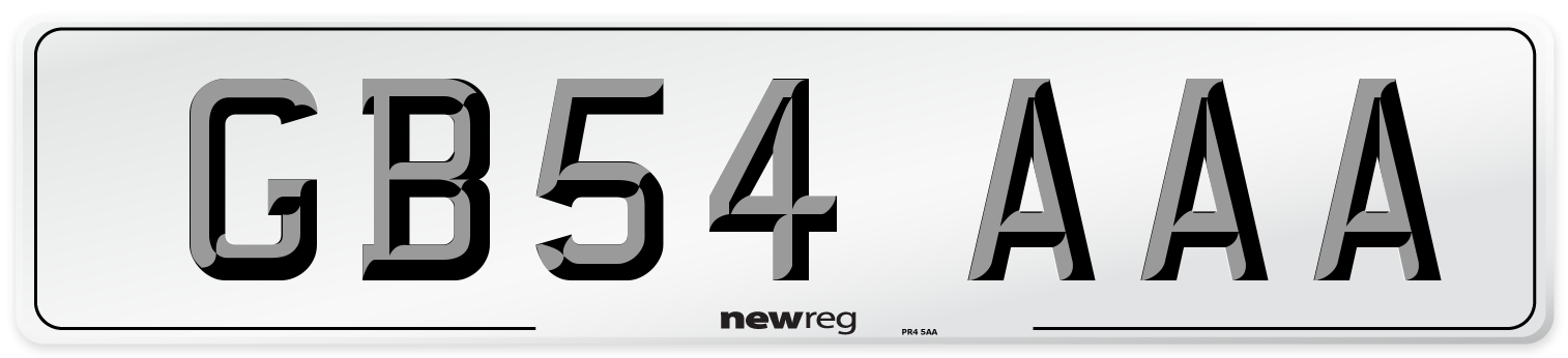 GB54 AAA Number Plate from New Reg
